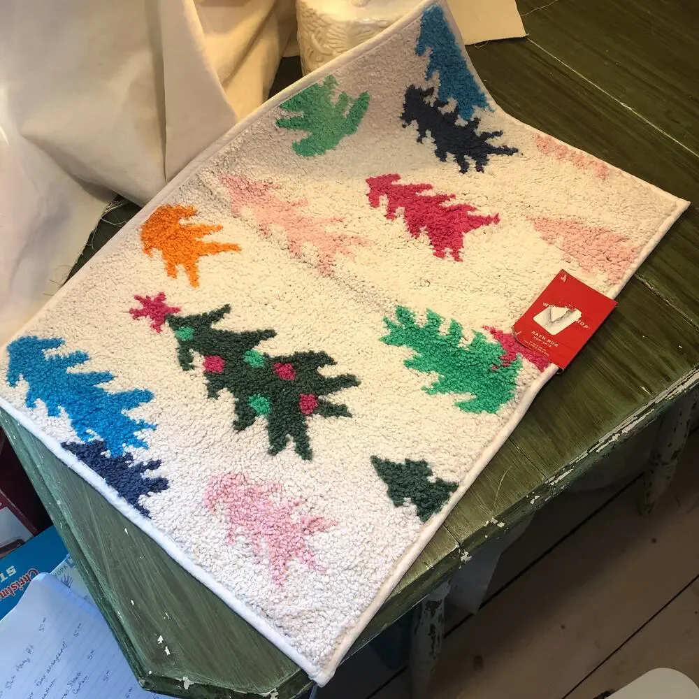 Wondershop NEW Multicolor Christmas Tree Bath Rug 17x24